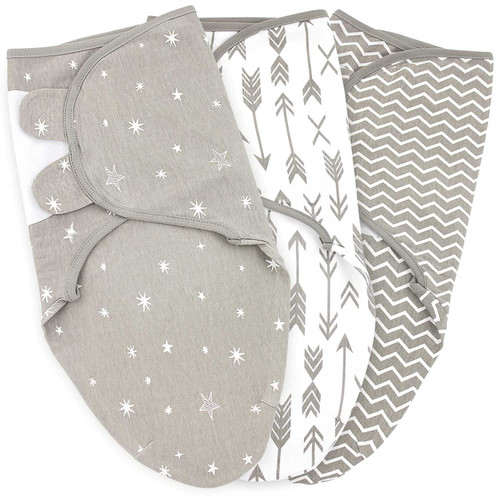 Baby Swaddle Wrap, Newborn Blankets For 3-6 Months Large, Adjustable Infant Sleep Sack, 3 Pack