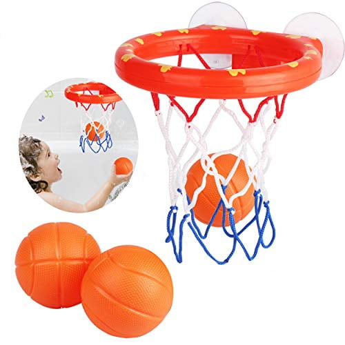Baivyle Fun Bath Tub Toys Basketball Hoop Balls Playset -bathtub Shooting Game Bathroom Slam Dunkf Or Toddlers Kids Boys And Girls -fun Games Gifts In Bathroom,3 Ball Included & Strong Suction Cu