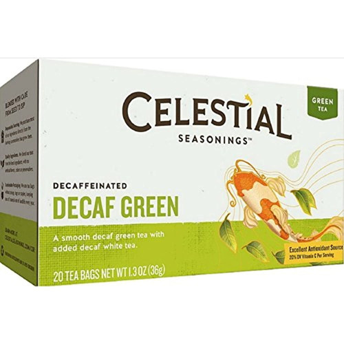 Celestial Seasonings Green Tea Decaf, 20 Tea Bags Per Box (pack Of 3 Boxes)