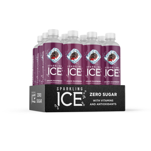 Sparkling Ice® Naturally Flavored Sparkling Water, Grape Raspberry 17 Fl Oz, (pack Of 12)