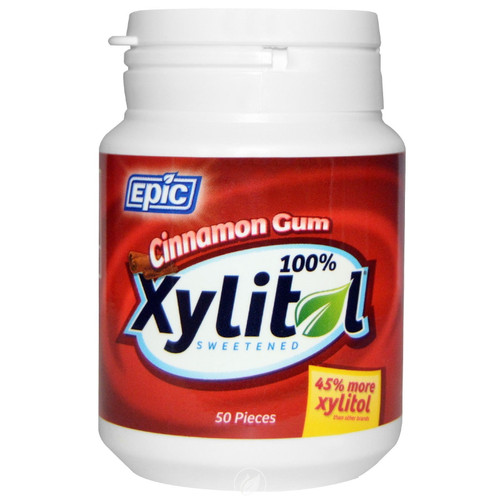 Epic Xylitol Chewing Gum Cinnamon 50 Pc, Pack Of 2
