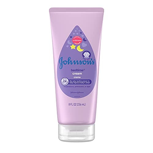 Johnson's Baby Bedtime Moisturizing Body Cream, Relaxing Aromas, Night Time Baby Massage Cream For Dry Skin Relief, Hypoallergenic, No Parabens, Phthalates Or Dyes, 8 Fl. Oz