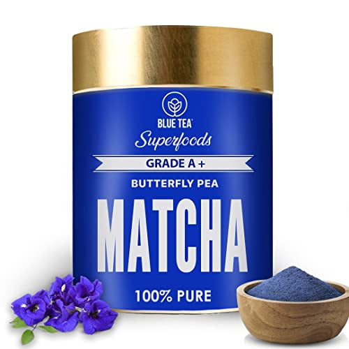 Blue Tea - Butterfly Pea Powder (1.76 Oz) || Healthy Superfood || Blue Matcha Powder - Ceremonial Grade - Dessert, Muffins - For Gift - Eco Conscious Tin Packaging |