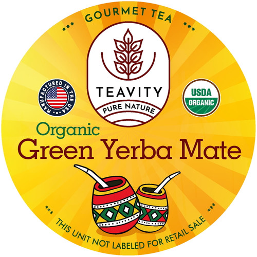 Teavity Organic Green Yerba Mate Tea Pod For Keurig K-cup 2.0 Brewers - 36 Counts (pack Of 1)