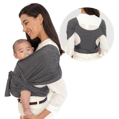 Bcooss Baby Wrap Carrier For Newborn Stretchy Front And Hip Baby Sling Perfect For Infant To 35 Lbs Toddlers Grey