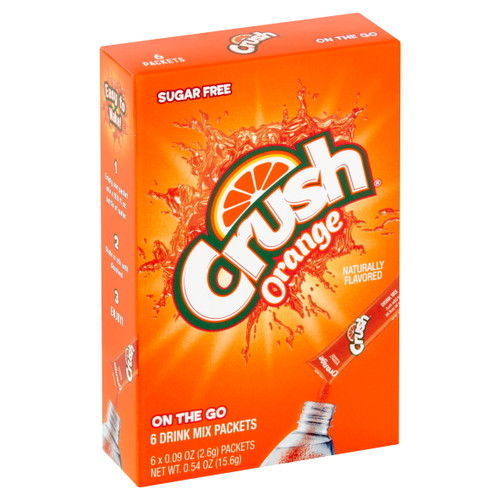 Crush Sugar Free Orange On The Go Drink Mix, 0.09 Oz, 6 Count