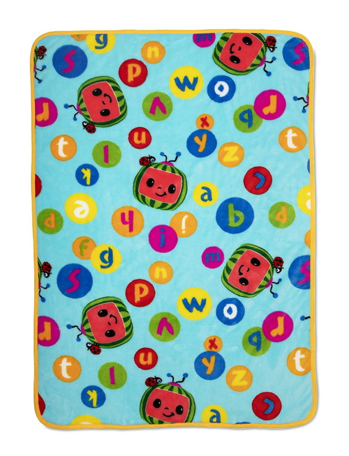 Cocomelon 40" X 50" " Coral Plush Toddler Blanket