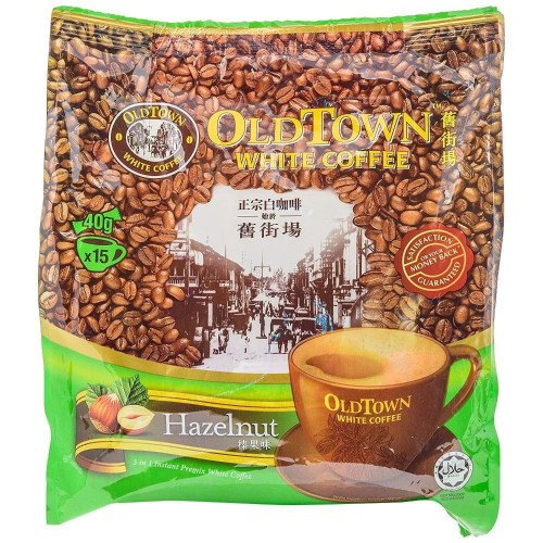 Old Town 3 In 1 White Coffee Hazelnut Flavored 21.1 Oz (570 G) (15 Sticks X 38 G)