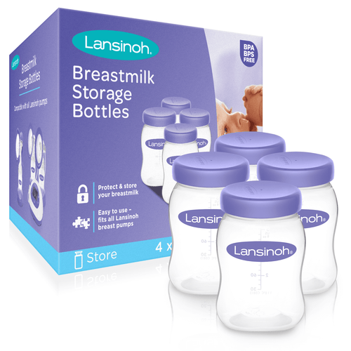 Lansinoh Breastmilk Storage Bottles, 5 Oz, 4 Ct