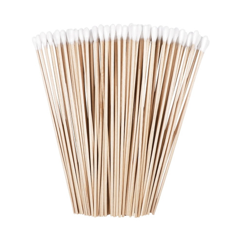 Tinksky 200pcs 6 Inch Swabs Cotton Stick Swab Clean Room Dedicated Wipe Cotton Tipped Applicator Wooden Swab