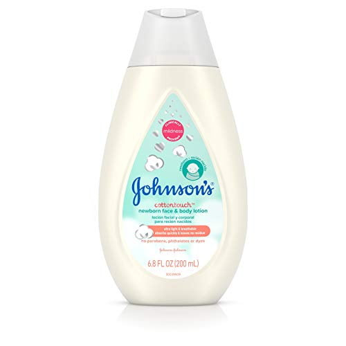 Johnson's Cotton Touch Newborn Baby Face And Body Lotion, Made With Real Cotton, 6.8 Fl. Oz