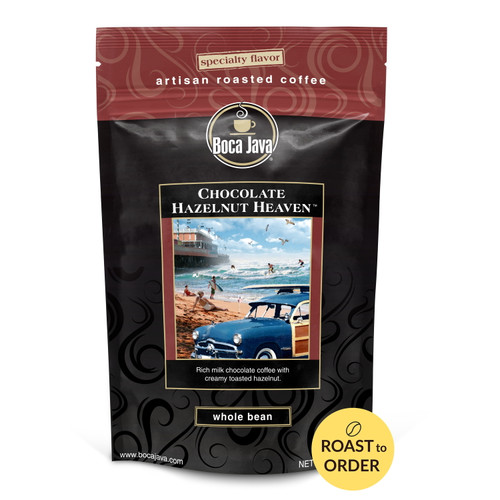 Boca Java Chocolate Hazelnut Heaven Flavored Whole Bean Coffee, 8 Oz. Bag, Roast To Order