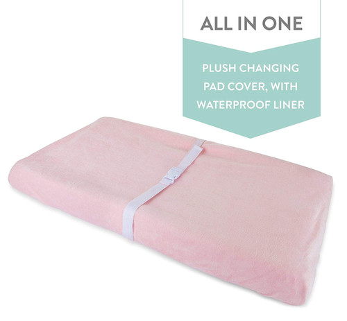 Waterproof Plush Change Pad Cover 100% Cotton Pink Velvet