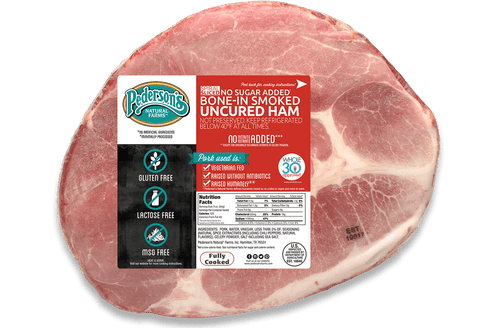 Pedersons Farms Spiral Sliced No Sugar Added Bone-in Smoked Uncured Thanksgiving Ham (1 Pack)