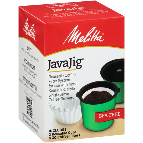Melitta Javajig K-cups For Keurig K-cup Brewers Reusable Coffee Filter System, Uses Melitta Paper Coffee Filters