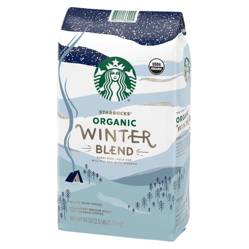 Starbucks Organic Winter Blend Whole Bean Coffee, Medium, 40 Ounce Bag