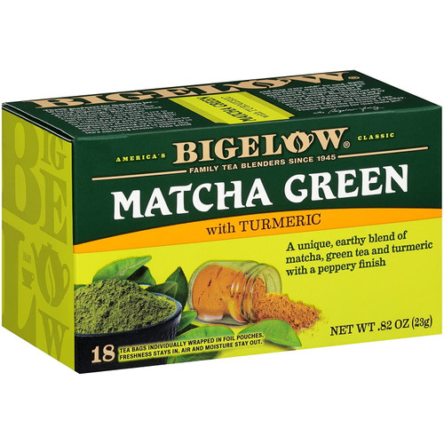 Bigelow Tea Matcha Green Tea With Turmeric 18 Tea Bags Pack Of 4