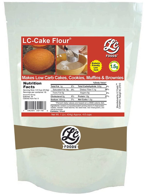 Low Carb Cake Flour |  All Natural | No Sugar | Diabetic Friendly | High Protein And Fiber | Artificial Sweetener Free | (16 Oz)