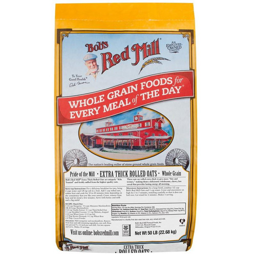 Bob's Red Mill Extra Thick Rolled Oats 50 Lb. (1 Count)