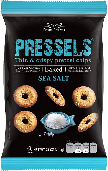 Dream Pretzels Pressels Thin & Crispy Pretzel Chips Sea Salt -- 7.1 Oz Pack Of 2