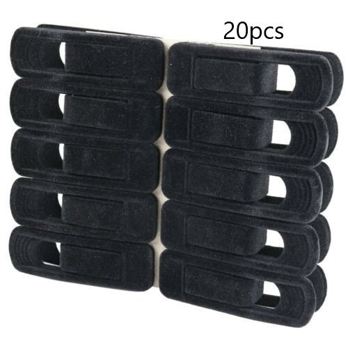 Yannee 20 Pcs Non Slip Velvet Hangers Clips For Flocked Trouser Hangers Coat Clothes Pant Clip,strong Finger Clips,black