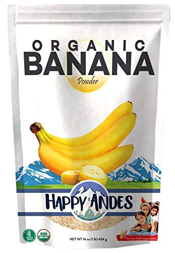 Happy Andes Organic Banana Powder 1lb - Fresh Pure Raw Powdered Fruit For Cooking & Baking, Sweet Taste, 16 Ounce