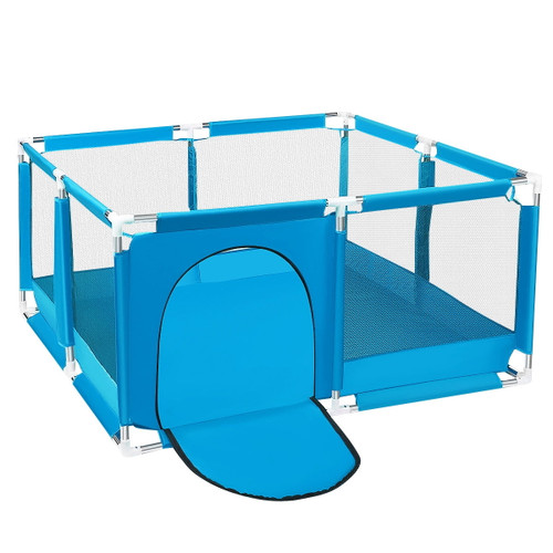 Baby Playpen,outdoor Play Yard,portable Play Yard 4-panel- Baby Safety Playpen For Infant Toddler,blue