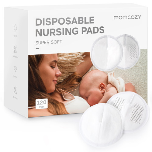 Momcozy Disposable Nursing Pads 120 Count, Fast Absorbent Breast Pads For Breastfeeding