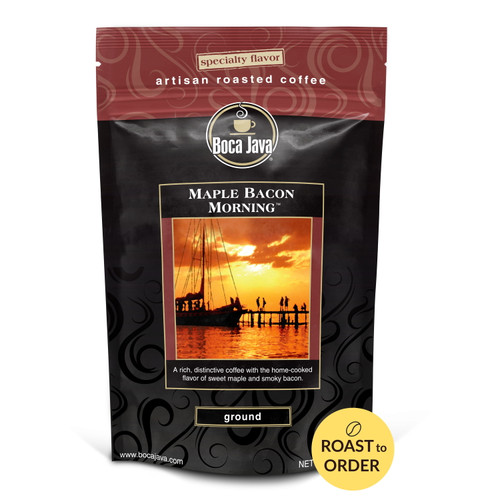 Boca Java Maple Bacon Morning Flavored Ground Coffee, 8 Oz. Bag, Roast To Order