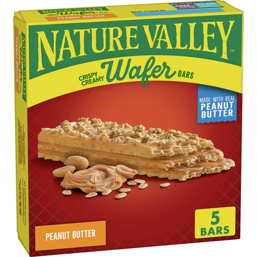 Nature Valley Crispy Creamy Wafer Bar, Peanut Butter, 5 Ct, 6.5 Oz