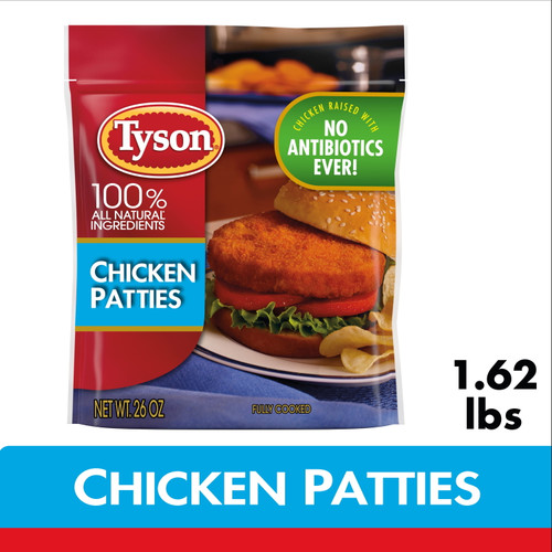 Tyson Fully Cooked And Breaded Chicken Patties, 1.62 Lb (frozen)