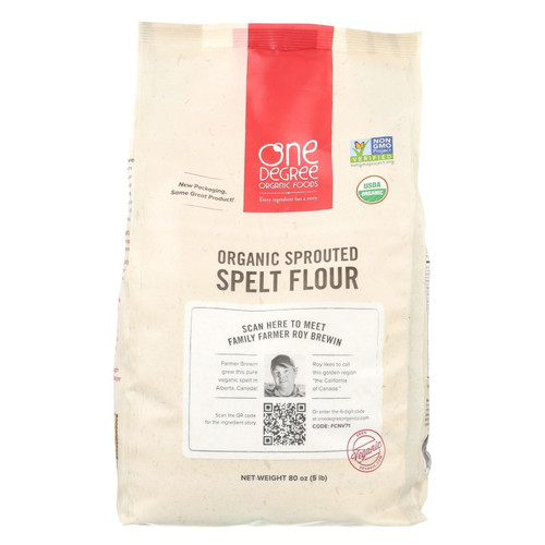 One Degree Organic Foods Sprouted Spelt Flour - Organic - Pack Of 4 - 80 Oz.