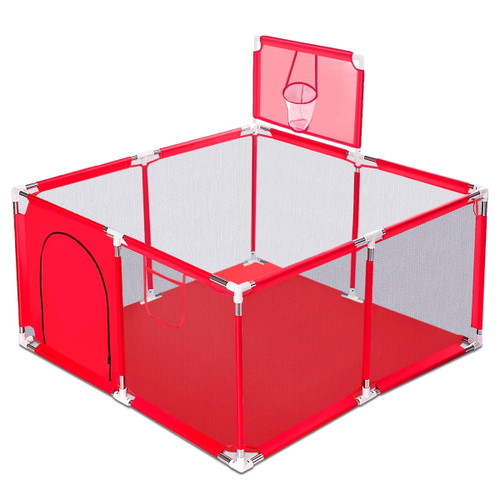 50 Inch Extra Large Kid Baby Playpen Baby Playard With Breathable Mesh And Playmat,infant Children Play Game Fence For Indoors Outdoors Home