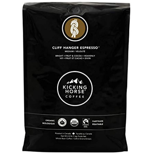 Kicking Horse Coffee, Cliff Hanger Espresso, Medium Roast, Whole Bean, Certified Organic, Fairtrade, Kosher Coffee, 35.2 Oz