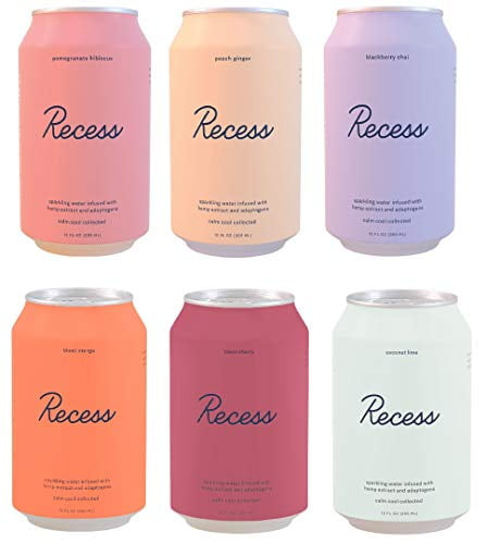 Recess Infused Sparkling Water, 6 Flavor Variety, 12 Oz (pack Of 6)
