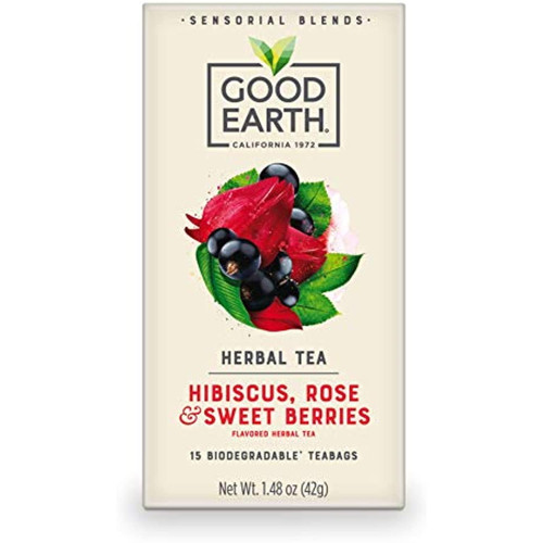 Good Earth Sensorial Blends Hibiscus, Rose & Sweet Berries Herbal Tea, 15count
