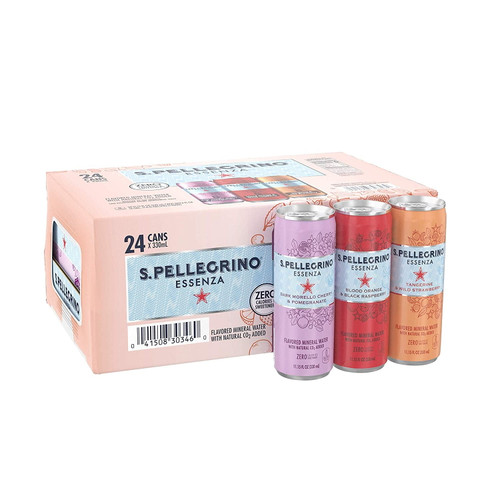 S.pellegrino Essenza Flavored Mineral Water, Variety Pack Cans, 11.15 Fl Oz, Pack Of 24