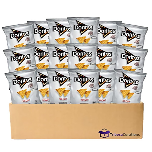 Doritos Reduced Fat Wild White Nacho Tortilla Chips By Tribeca Curations | 1 Ounce Bag | Pack Of 18