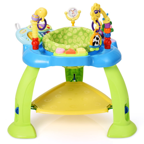 Topbuy 3-in-1 Baby Jump Rocking Chair Kids Fun Activity Center Work Bench With 360°seat Green