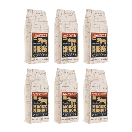 (6 Pack) Harry & David Moose Munch Milk Chocolate Peanut Butter Ground Coffee, Medium Roast, 12 Oz