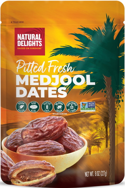 Natural Delights Pitted Fresh Medjool Dates, 8 Oz