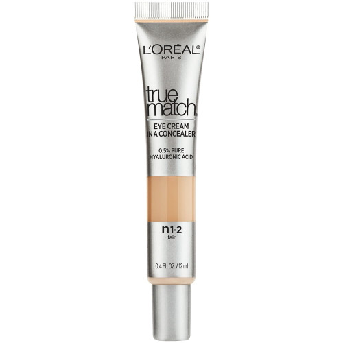 L'oreal Paris True Match Eye Cream In A Concealer 0.5 Percent Hyaluronic Acid, Fair N1-2, 0.4 Fl. Oz.