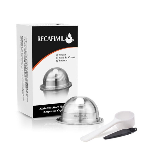 Stainless Steel Metal Coffee Capsule Compatible For Vertuo Coffee Espresso Size Reusable Pods Holder