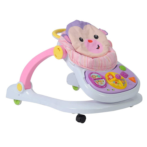 Karmas Product Baby Walker Stroller Sitting Posture Multi-function Baby Stroller Game Car Dining Car Walker And Stroller, Pink