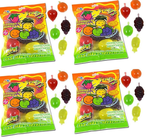 Cap Candy Fruit Snack | Jelly Fruit Candy Bag | Pack Of 4 (9 Each Bag) | 36 Assorted Fruit Jellies | Tiktok Challenge | Play The Famous "hit Or Miss" Game.