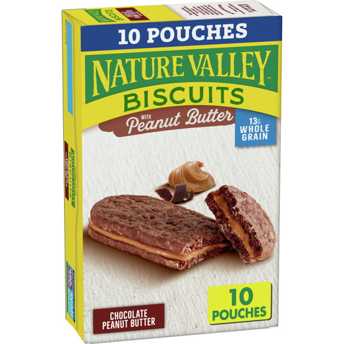 Nature Valley Chocolate Peanut Butter Biscuit Sandwiches, 10 Ct