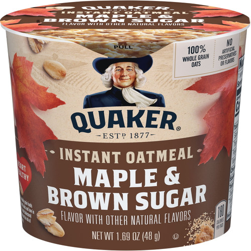 Quaker, Instant Oatmeal, Maple & Brown Sugar, 1.69 Oz