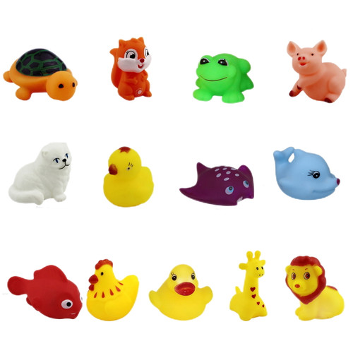 Set Of 13 Animals Bath Squirters Toy Set For Toddler Baby Shower Bath Tub Pool