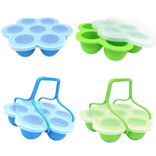 7 Cup Silicone Egg Bites Molds Food Trays Baby Food Freezer Trays Reusable Storage Container