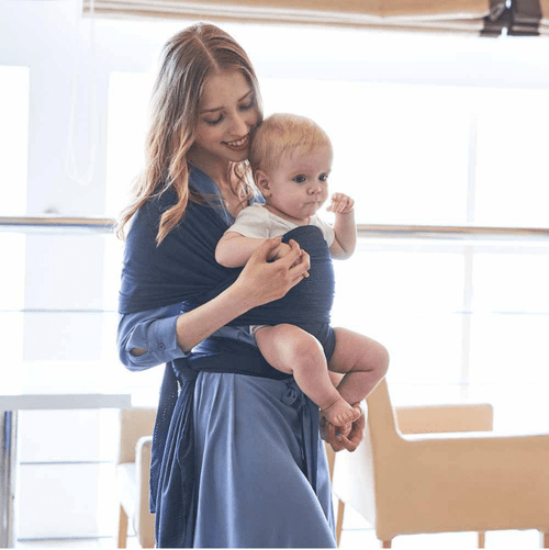 Amerteer Baby Wrap Ergo Carrier Sling - Available In 5 Colors - Baby Sling, Baby Carrier Wrap, Cuddle Up Baby Wrap - Specialized Baby Slings And Wraps For Infants And Newborn - Navy Blue